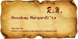 Rocskay Margaréta névjegykártya